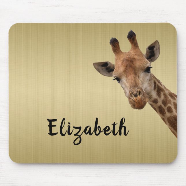 Cute Giraffe Animal Personlig Namn Musmatta (Framsidan)