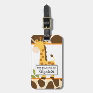 Cute Giraffe Anpassade Luggage Tag Bagagebricka