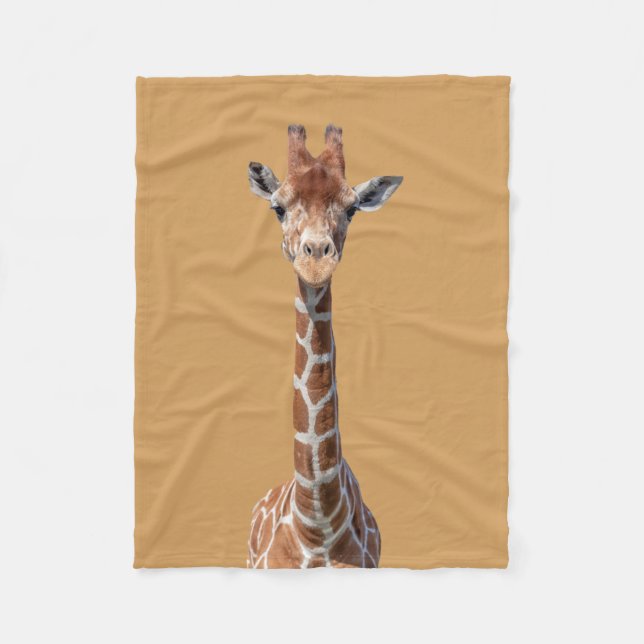 Cute giraffe ansikte fleecefilt (Framsidan)
