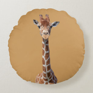 Cute giraffe ansikte rund kudde