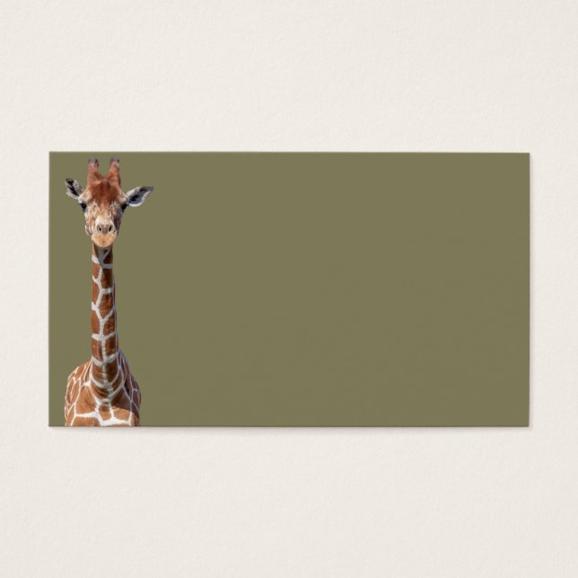 Cute giraffe ansikte visitkort (Framsidan)