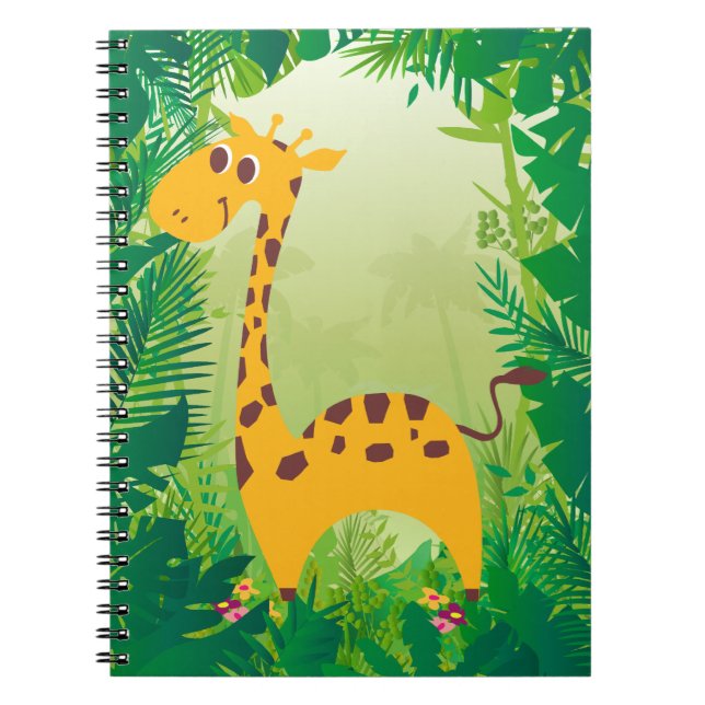 Cute Giraffe Anteckningsbok Med Spiral (Framsidan)