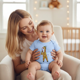 Cute Giraffe Artist Baby Infant Shower Bodysuit T Shirt