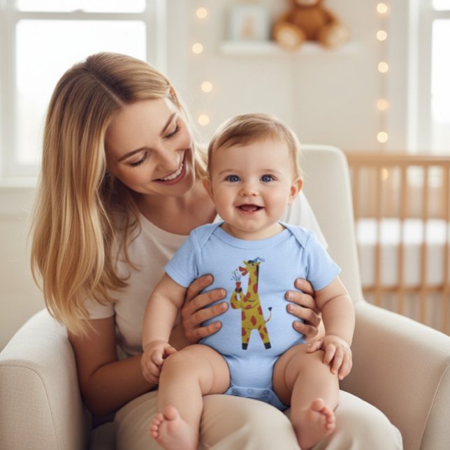 Cute Giraffe Artist Baby Infant Shower Bodysuit T Shirt (Skapare uppladdad)