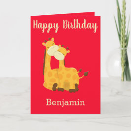 Cute Giraffe Baby Birthday Kort