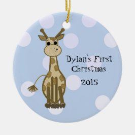 Cute Giraffe Baby Första jul Julgransprydnad Keramik