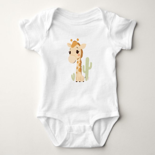 Cute Giraffe Baby Jersey Bodykoste T Shirt (Framsida)
