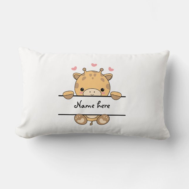 Cute Giraffe Baby Pillow Lumbarkudde (Framsida)