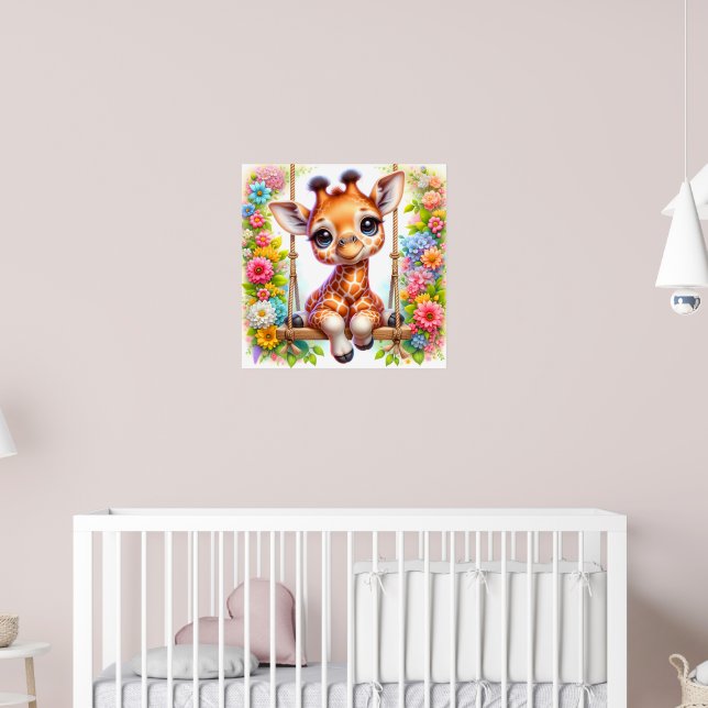 Cute giraffe baby plantskola poster (Barnkammare 2)