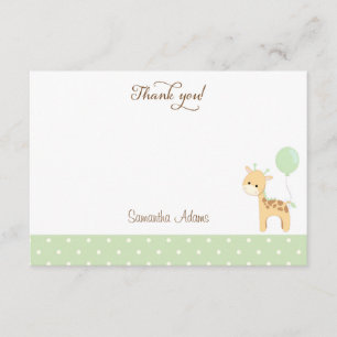 Cute Giraffe Baby Shower Tack för ditt kort