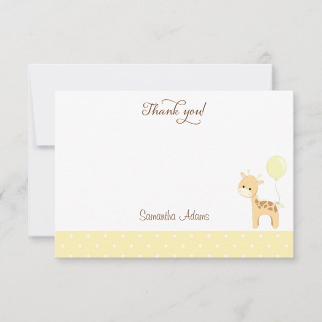 Cute Giraffe Baby Shower Tack för ditt kort (Framsida)