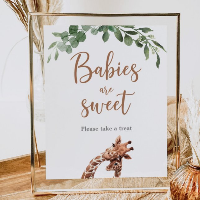 Cute giraffe babydusch Treats bord-tecken Poster (Skapare uppladdad)