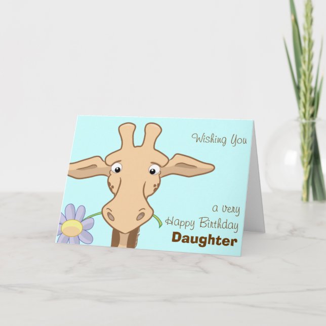 Cute Giraffe Birthday Card Kort (Framsida)