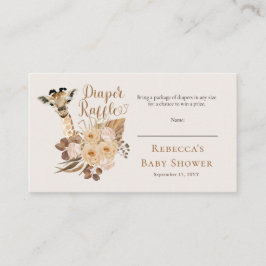 Cute Giraffe Boho Baby Shower Raffle Tilläggskort