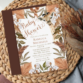 Cute Giraffe Boho, torkade gräsbebisskor Inbjudningar