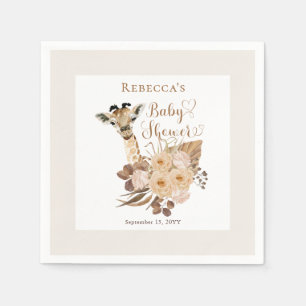 Cute Giraffe Boho, torkade gräsbebisskor Pappersservett
