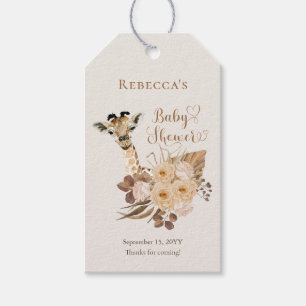 Cute Giraffe Boho, torkade gräsbebisskor Presentetikett
