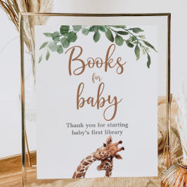 Cute giraffe bokar för baby-tecken poster