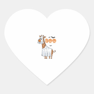 Cute Giraffe Boo Halloween Costume Zoo Älskare _7 Hjärtformat Klistermärke