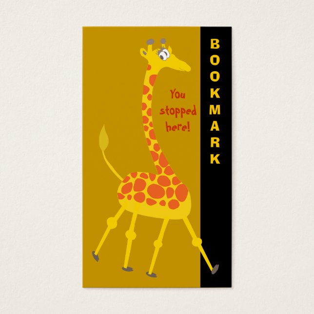 Cute Giraffe Bookmark Visitkort (Framsidan)