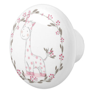 Cute Giraffe Ceramic Knob Knopp