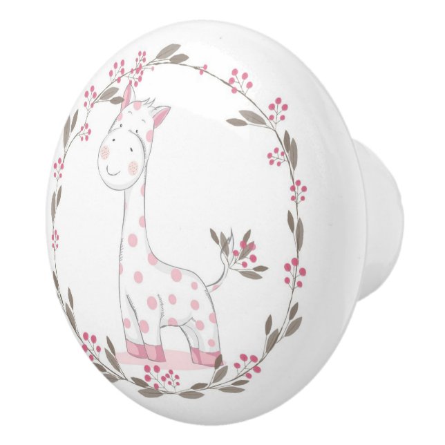 Cute Giraffe Ceramic Knob Knopp (Höger)
