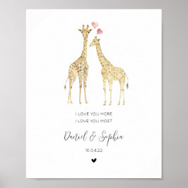 Cute Giraffe Couple på Kärlek-årsdagen Poster