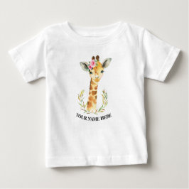 Cute Giraffe-djur 1:a födelsedag boho T Shirt