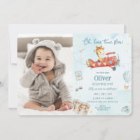Cute Giraffe Flygplan flyger Äventyr Birthday Phot