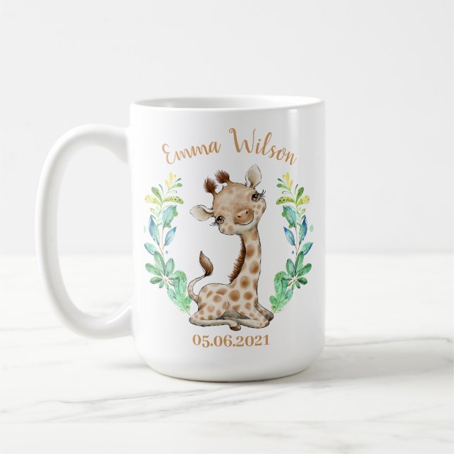 Cute Giraffe, födelsedagskaffe Mugg (Vänster)