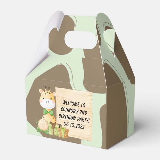 Cute Giraffe for Småbarn Favor Box Presentaskar (Framsidan Sidan)