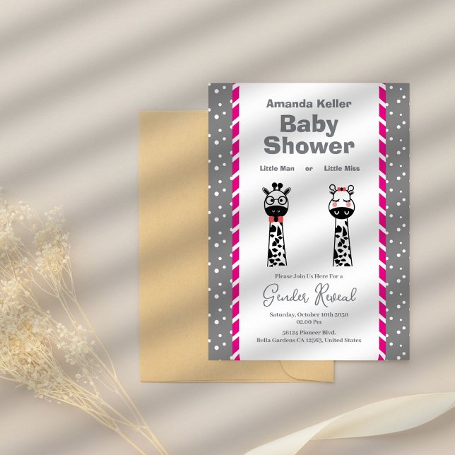 Cute Giraffe Gender Reveal bjudan Inbjudningar (Skapare uppladdad)