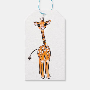 Cute Giraffe Gift Märkres Presentetikett