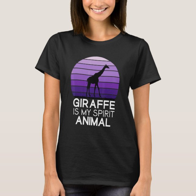 Cute Giraffe Giraffe är mitt andliga djur T Shirt (Framsida)