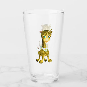 Cute Giraffe Glass Glaskopp