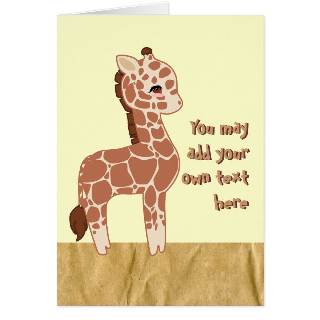 Cute Giraffe Hälsningskort (Framsidan)