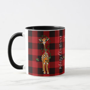 Cute Giraffe holly carland röd svart rödspätta Mugg