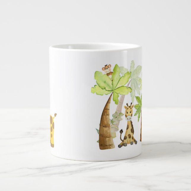 Cute Giraffe Illustration Jumbo Mugg (Framsidan)