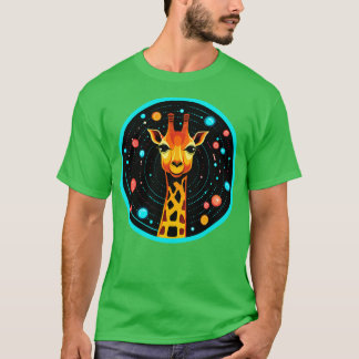 Cute Giraffe in Rymden Funny Zoo Animals T Shirt