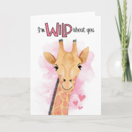 Cute Giraffe, jag är Vild om er hjärtans dag Helgkort