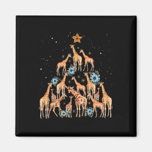 Cute Giraffe Julgran Giraffe Älskare Julafton Ho Magnet