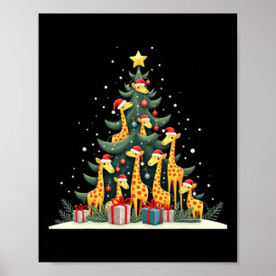 Cute Giraffe Julgran Giraffe Älskare Julafton Ho Poster