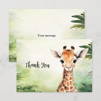 Cute Giraffe Jungle Baby Shower Party Beautiful Tack Kort