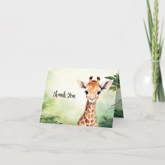 Cute Giraffe Jungle Baby Shower Party Bevalt Tack Kort