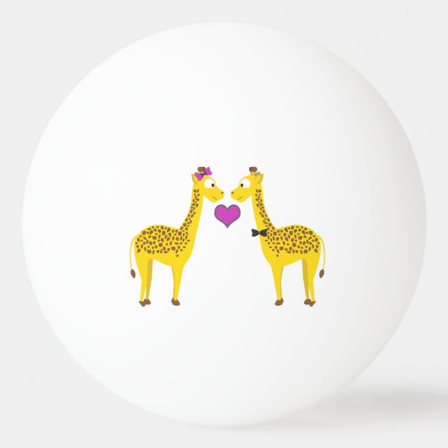 Cute Giraffe Kärlek Pingisboll (Framsidan)