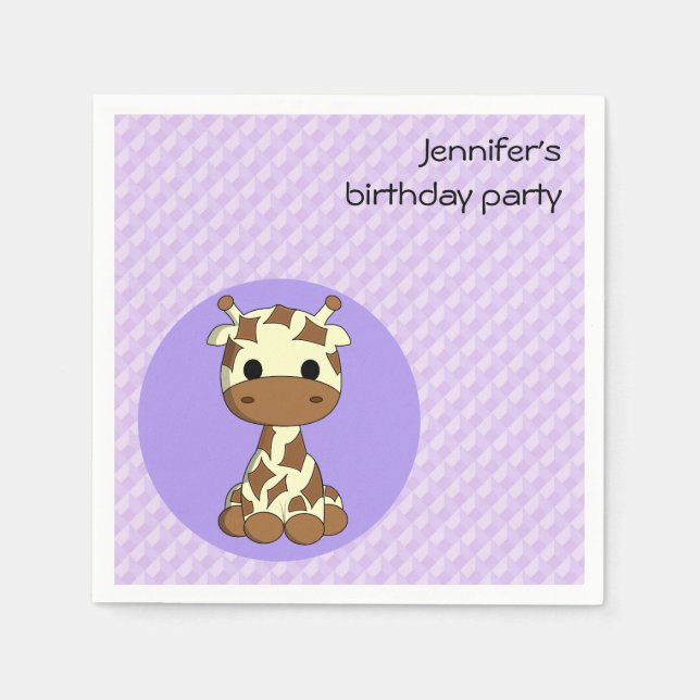 Cute giraffe kawaii tecknad Flickor namn Pappersservett (Framsidan)