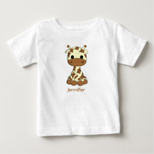 Cute giraffe kawaii tecknad namn baby shirt tröja