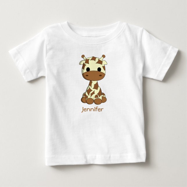 Cute giraffe kawaii tecknad namn baby shirt tröja (Framsida)