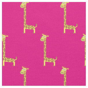 Cute Giraffe Kids Baby Nursery Rosa Tyg