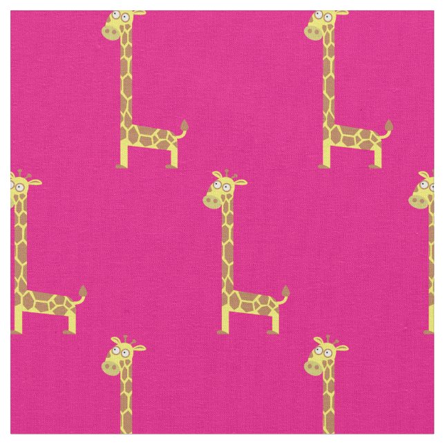 Cute Giraffe Kids Baby Nursery Rosa Tyg (Närbild)